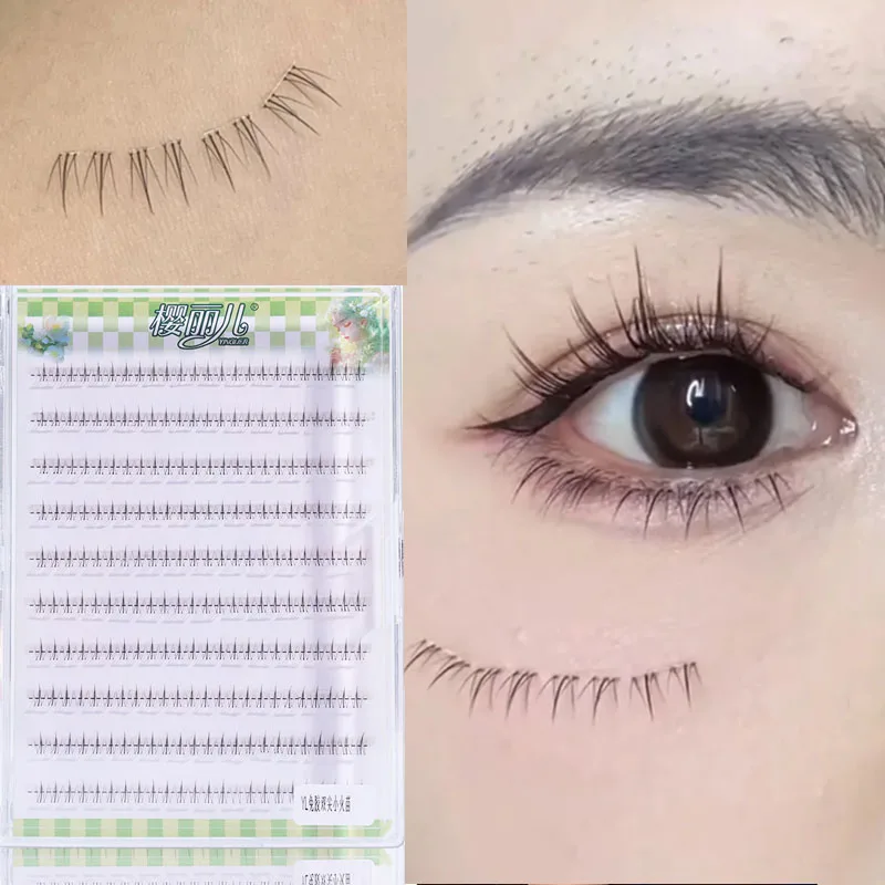 10 صفوف ذاتية اللصق أسفل الرموش السفلية لا حاجة للغراء قابلة لإعادة الاستخدام كاذبة تحت الرموش العنقودية الطبيعية مانغا رمش ماكياج أداة