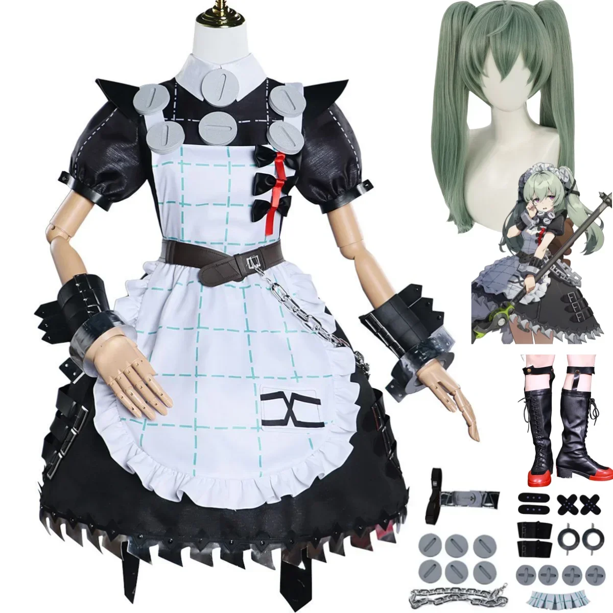 Game Zenless Zone Zero Corin Wickes Cosplay Costume Victoria Housekeeping Electric Saw Maid Attire Dress Wig Woman Kawaii Suit