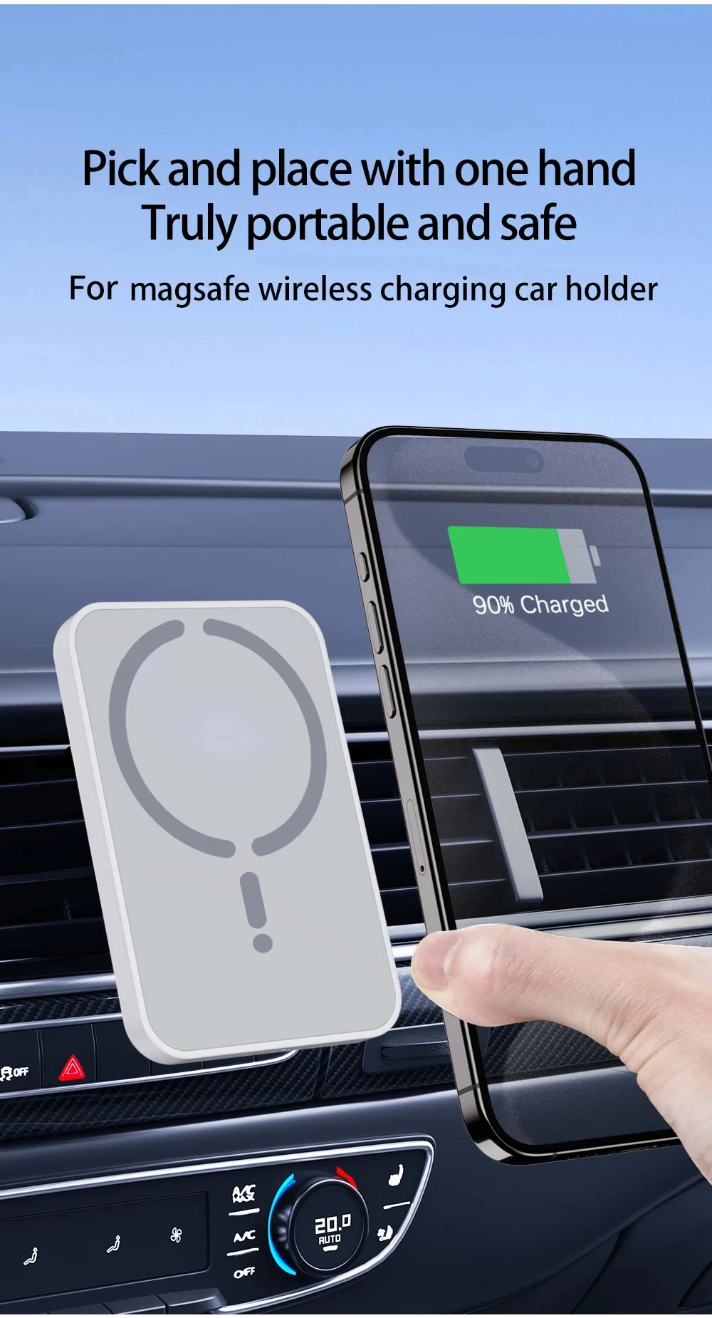 

Магнитное автомобильное беспроводное зарядное устройство 15 Вт для Magsafe iPhone 12 13 14 15 16 Pro Max, автомобильный держатель для телефона с вентиляционным отверстием, подставка для быстрой зарядки автомобиля