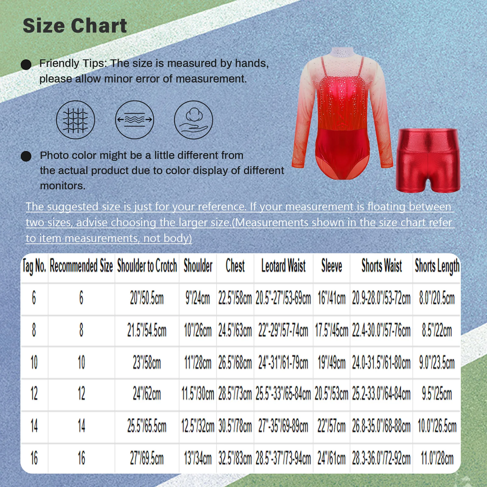 Costume de danse de gymnastique artistique pour enfants filles, Ballet à manches longues avec strass, corsage superposé en maille transparente, justaucorps avec short métallique