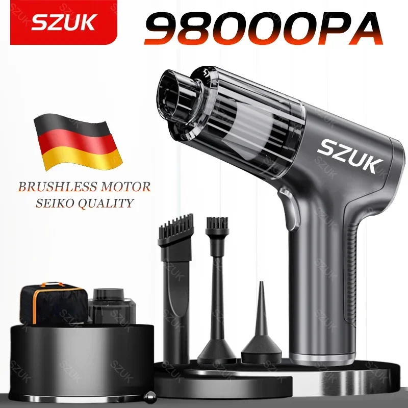 SZUK Car Vacuum Cleaner 98000PA Powerful Wireless Cleaning Machine Portable Handheld Vacuum Cleaner for Keyboard Home and Car