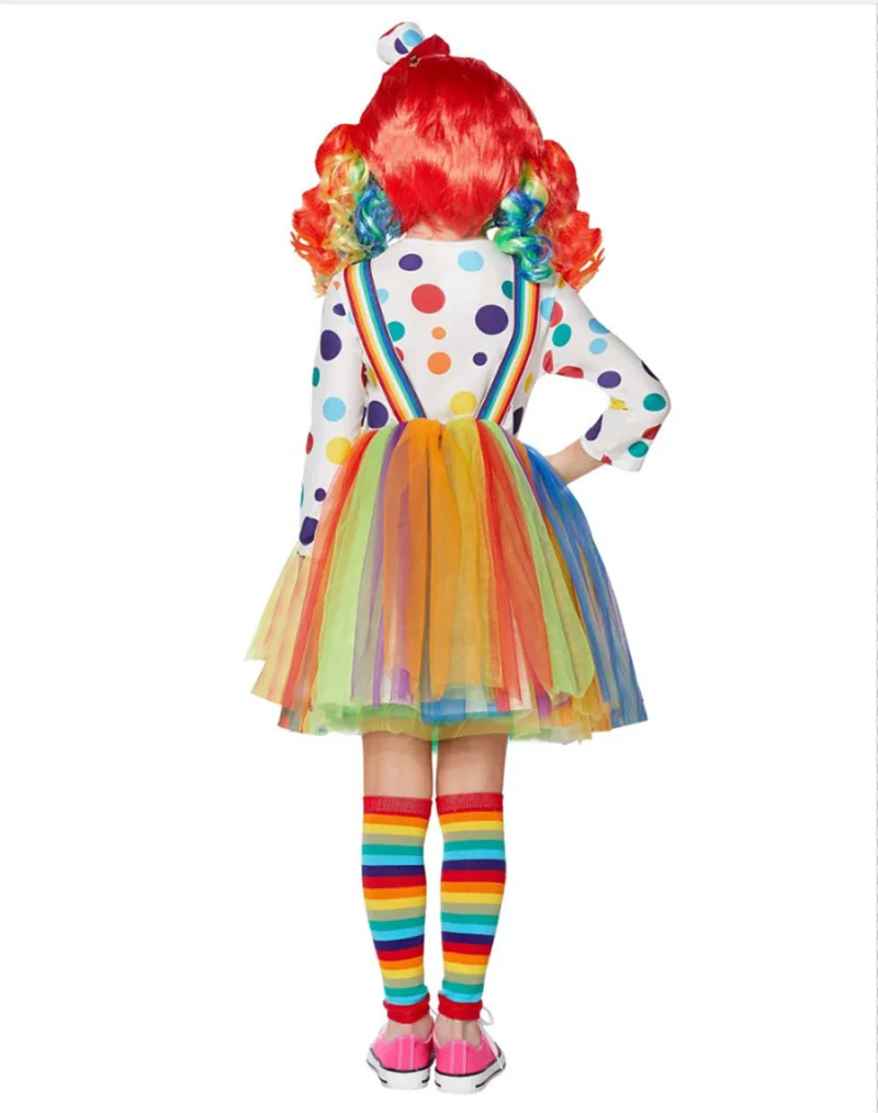 Cosplay Clown Hat Clown Mask Children Clown Suit 3Pcs Halloween Party Children Clown Costume Boys and Girls Clown Clothes