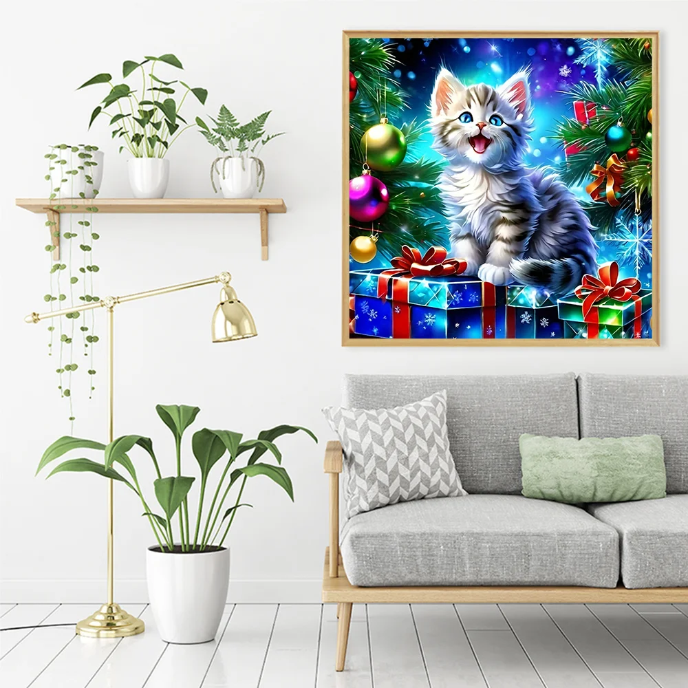 Evershine Diamond Painting Cat Animal Full Square Round Picture Of Rhinestones Christmas Gift Embroidery Wall Decor Mosaic