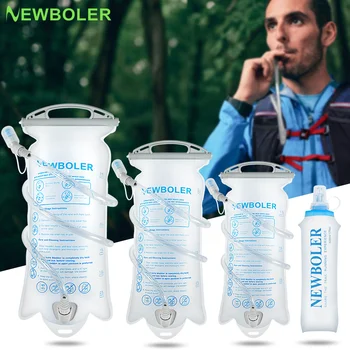 NEWBOLER 야외 스포츠 캠핑 워터 블래더, 러닝 스포츠 자전거 소프트 물병, 접이식 TPU 소프트 플라스크 워터 백, 1.5L, 2L, 3L 