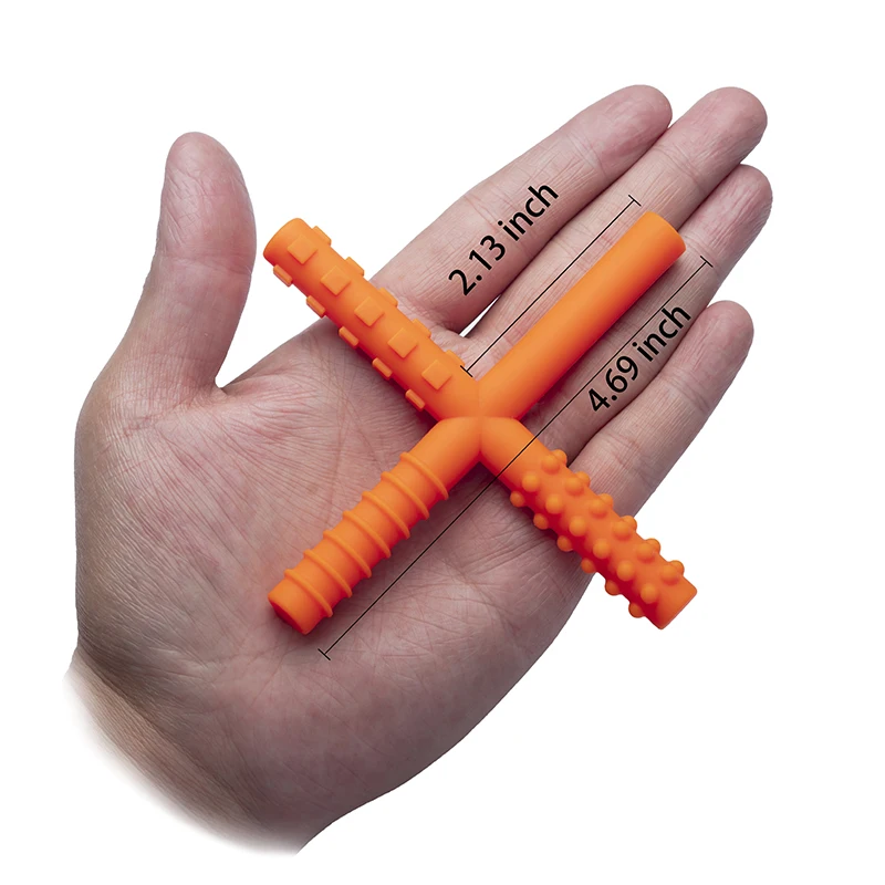 X Shape Teethers Baby Silicone Chewable Toy BPA Free Dural Chewy Stick Textured Hand Fidget Toys Sensory Need