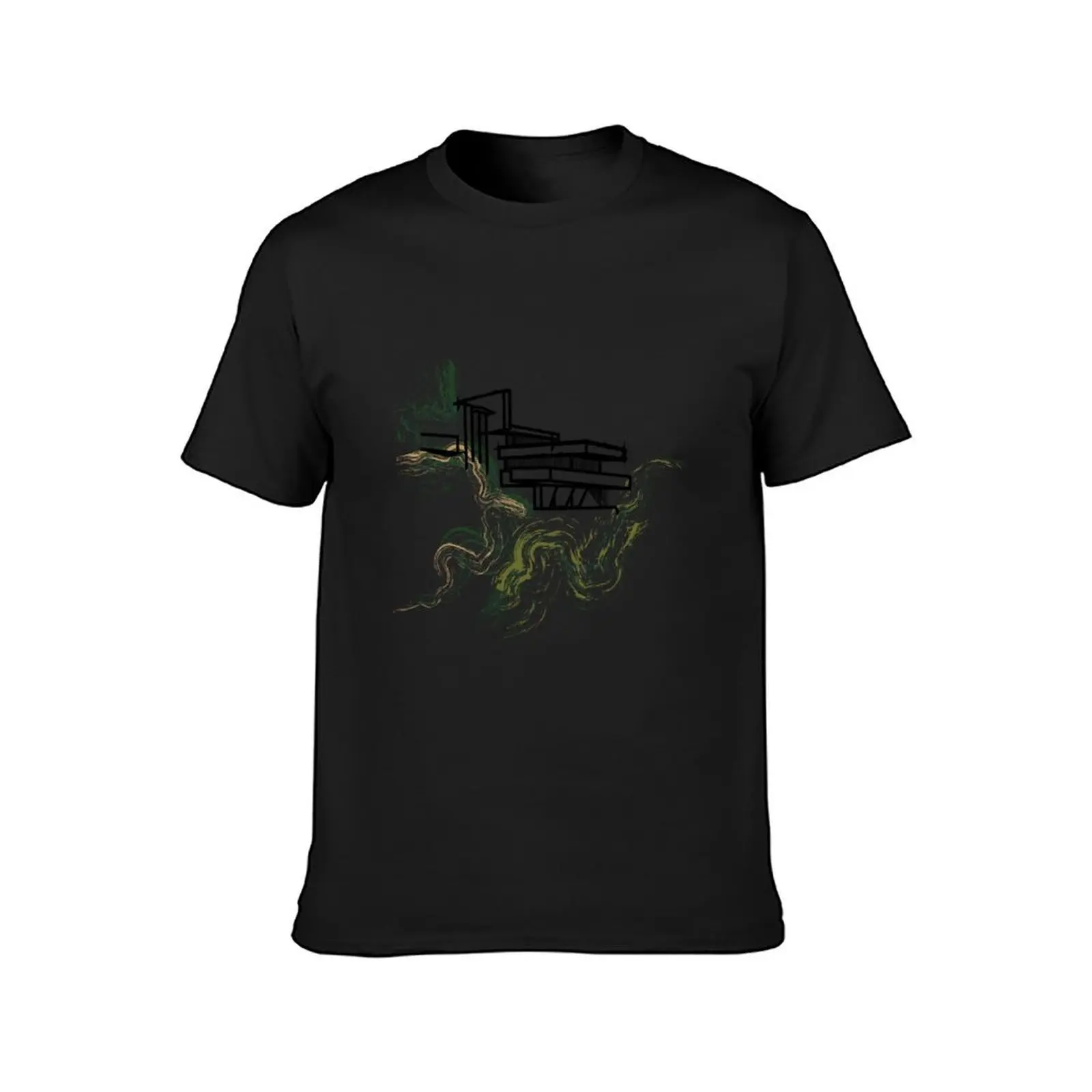 Abstract Falling Water T-Shirt oversizeds shirts graphic tees Blouse fitted t shirts for men