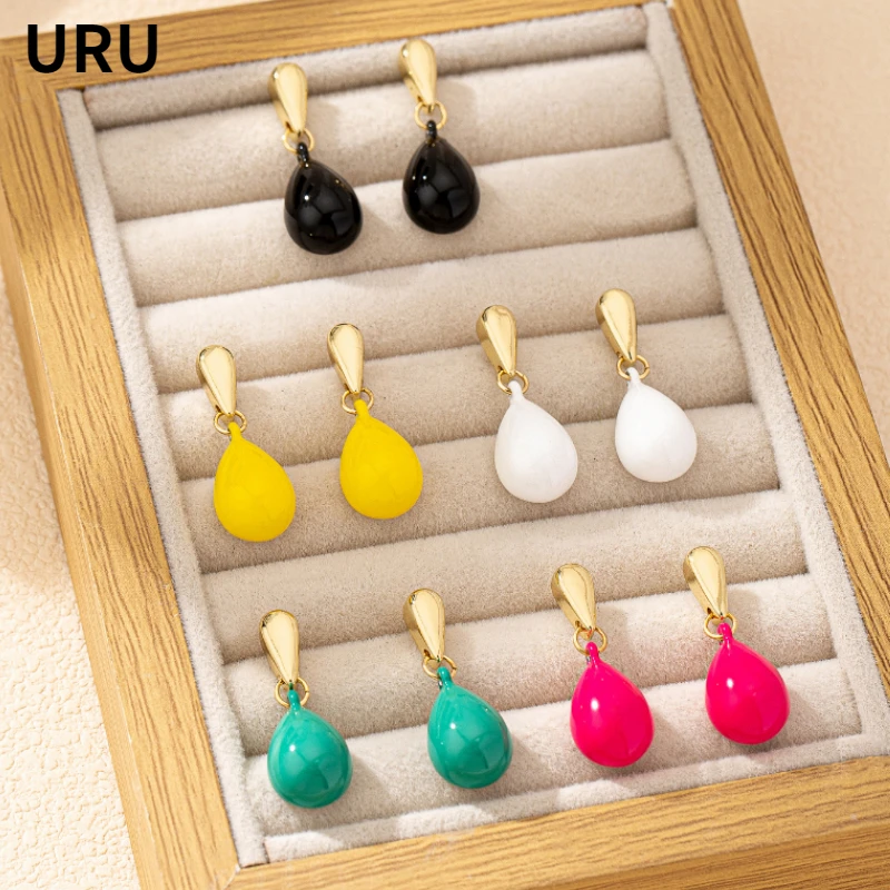Trendy Jewelry Vintage Temperament Colorful Teardrop Earrings For Women Party Gifts Simply Design Ear Accessories Hot Selling