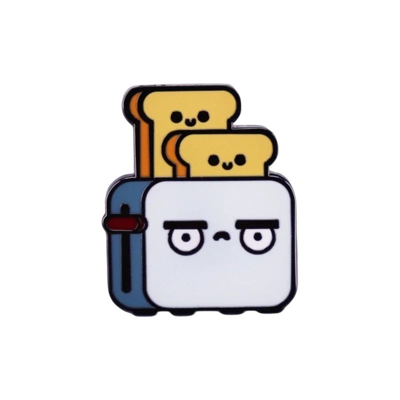 Niedliches Emaille-Broschen-Set mit Lebensmitteln & Katzen, Kawaii Kochkatzen-Sushi-Brot-Anstecknadeln, Lustige Cartoon-Abzeichen für Jacken & Rucksäcke – Detail 5