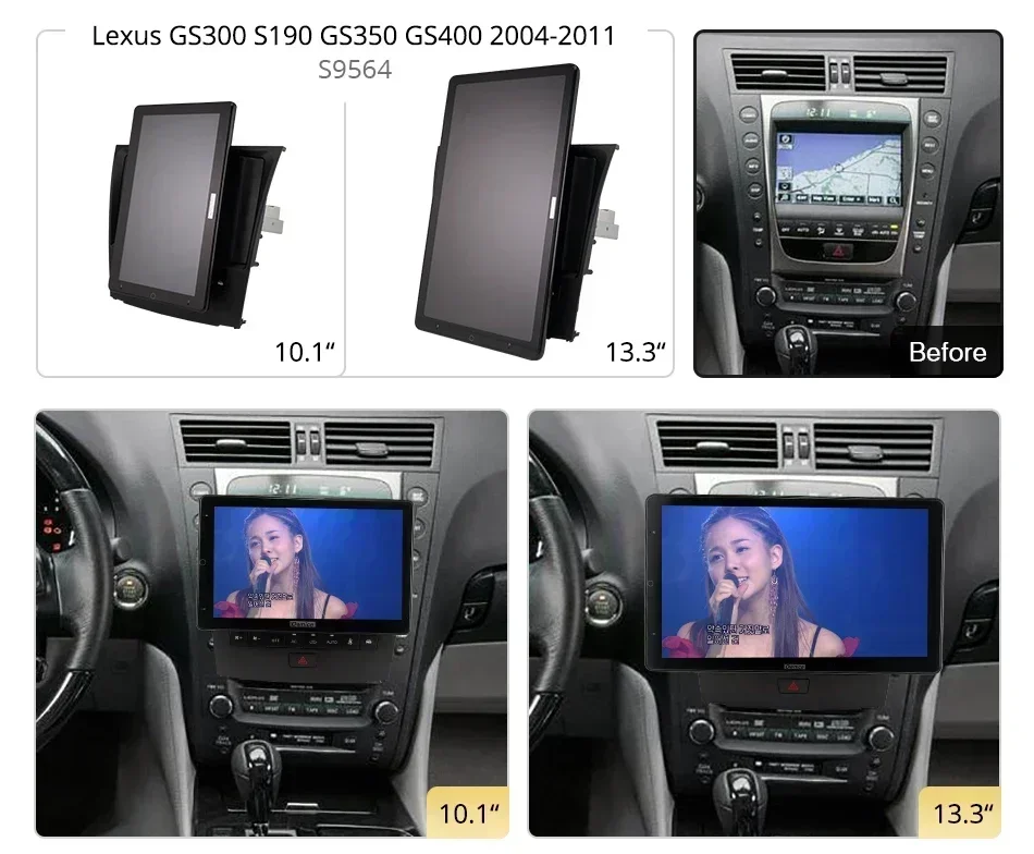  Style Carplay Android 12 Car Radio GPS Navigation Bluetooth For Lexus GS300 S190 GS350 GS400 GS430 GS450h GS460 2004-2011