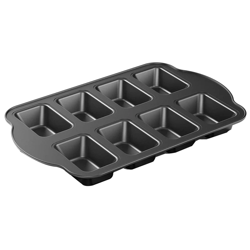 3 Pack 8-Cavity Mini Loaf Pan Bread Oven Pans Non-Stick Mini Loaf Pan Bread Oven Cake Mold Baking Tools