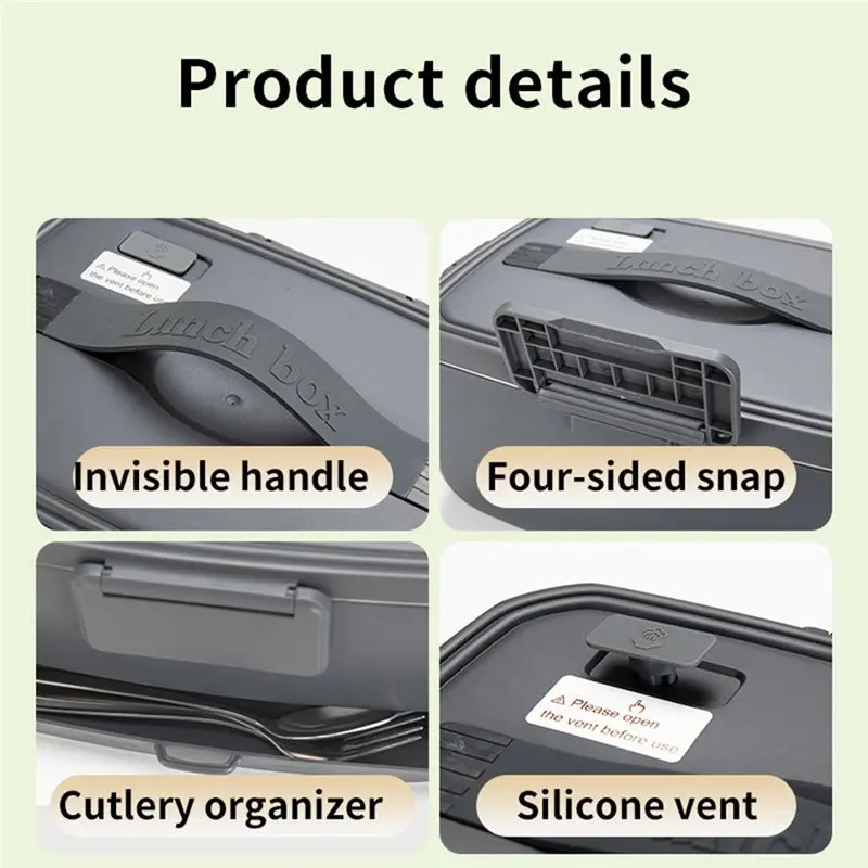 Leak-Proof For Work Electric-Lunch Box 2.0L Portable Food Warmer No Water Heating Lunch Container Heater For EU Plug