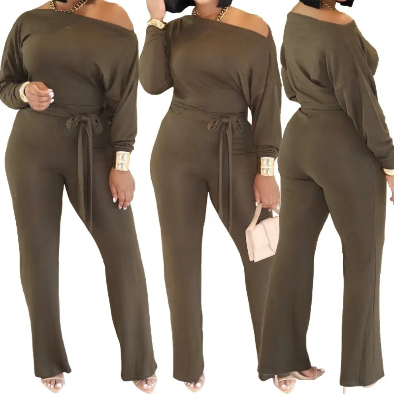 

Европейская и американская женская одежда Design Sense Повседневные женские широкие брюки с длинными рукавами Многоразовые цельные брюки