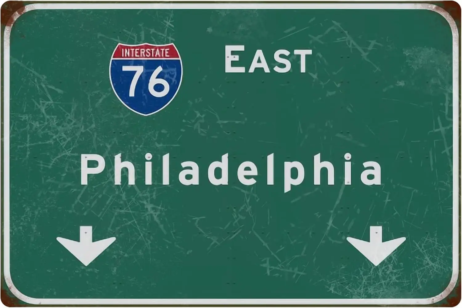 Tin Sign Old-Fashioned East Philadelphia Intercontinental 76 Road Signage Bar Club Restaurant Wall Decoration 16x12 Inch
