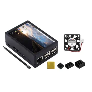Wyświetlacz Raspberry PI 3B 3,5-calowy monitor dotykowy z wentylatorami Odporny ekran dotykowy o rozdzielczości 450x320