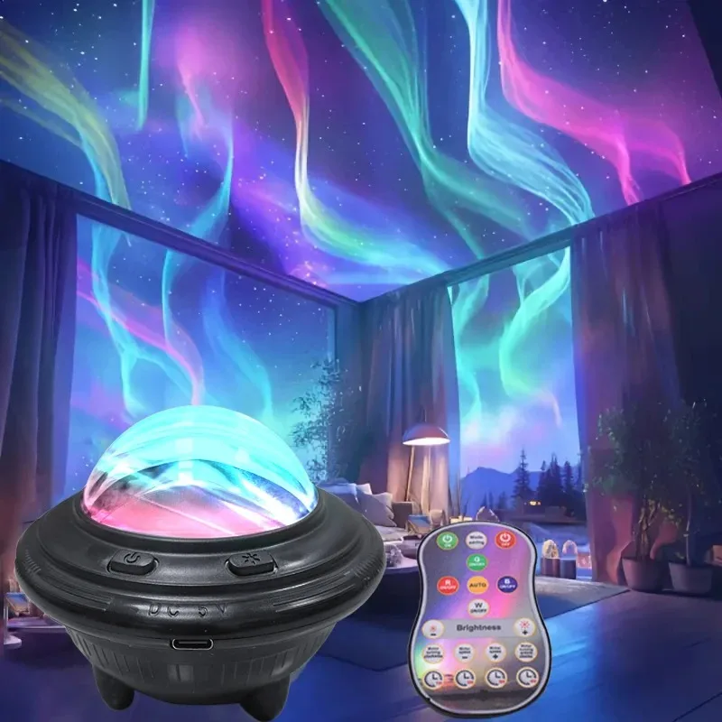 Northern Lights Starry Sky Projection Light with Remote Control Colorful Atmosphere Light Party Bedroom Decor Children's Gift