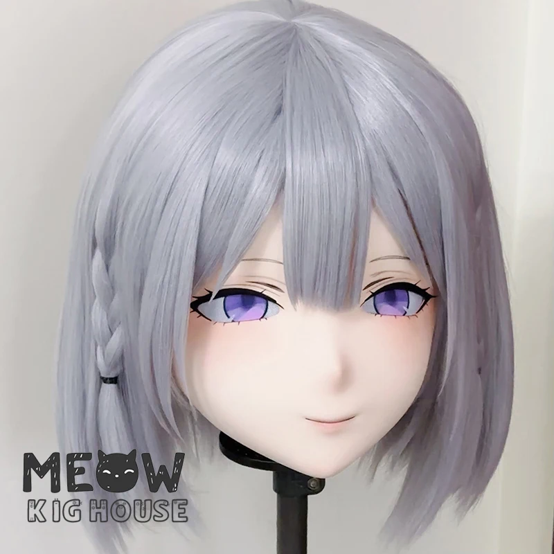 (MEO588) Customize Handmade Full Head Lockable Crossdress Male to Female Japanese Cartoon Anime Game Character Kigurumi Mask