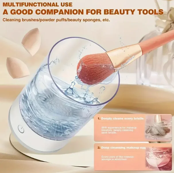 Aufbewahrungsbox zur Reinigung von elektrischen Make-up-Pinseln |   Automatische Lazy-Reinigung + Lagerung, integrierte Make-up-Werkzeuge