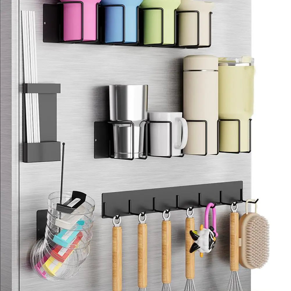 

Magnetic Cup Holder for Stanley Cup Tumbler Lid Hook Kitchen Cup Storage Rack Magnetic Water Bottle Organizer Water Bottle Pouch