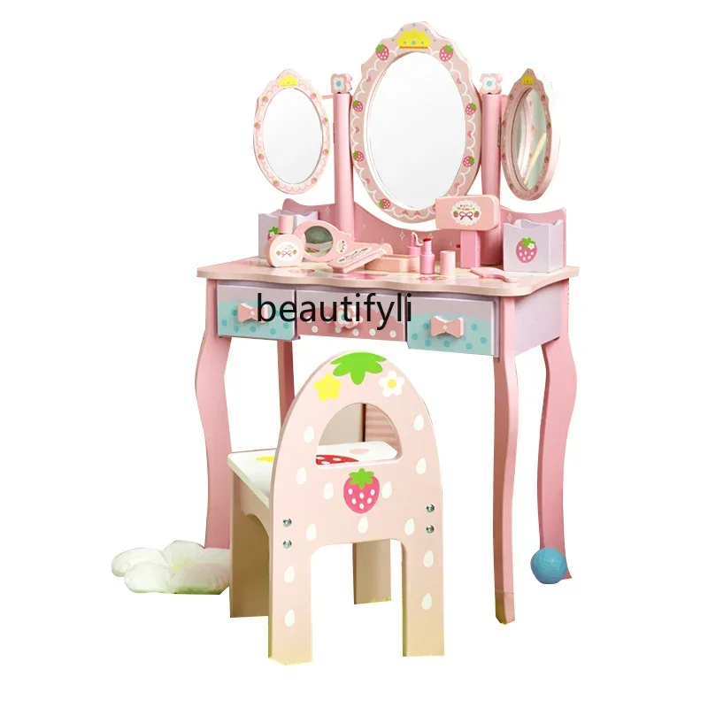 Children's baby dresser little girl princess girl playhouse toy makeup table simulation doll home set
