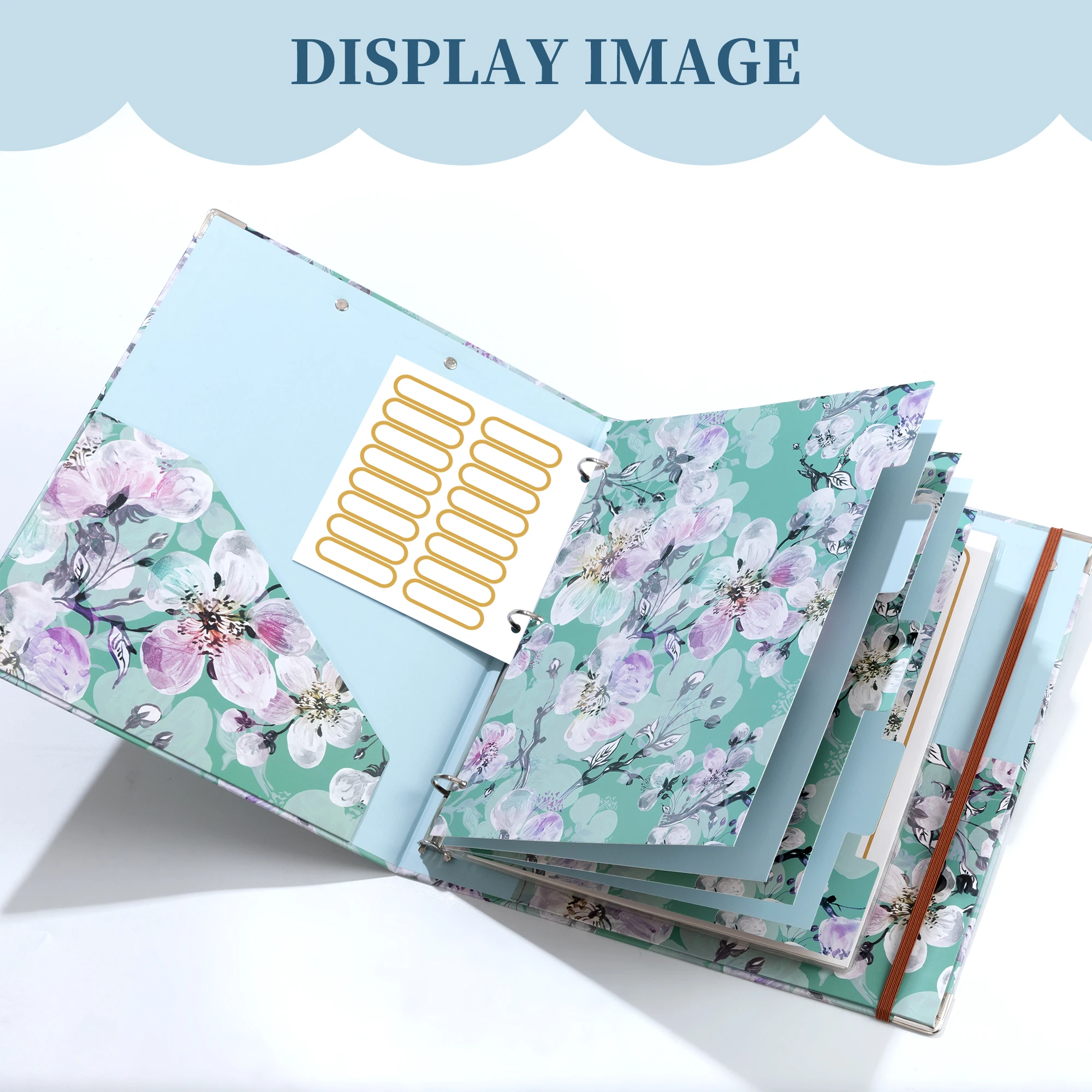 Organizer Binder 3 Ring A4 dengan 5 Tab Pembatas dan Kantong, Binder Portofolio dengan Profil Rendah untuk Kantor, Sekolah