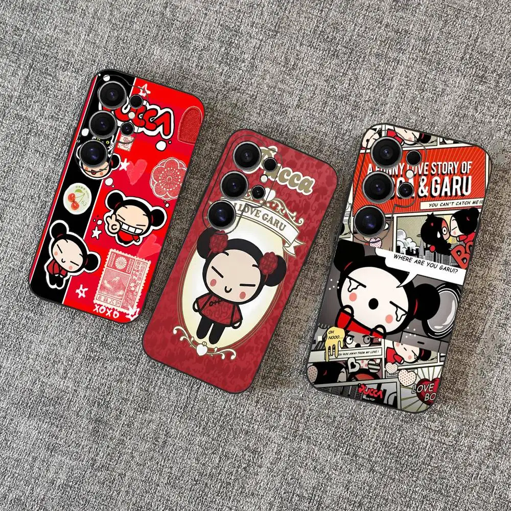 Popular Animation P-Pucca Phone Case For Samsung S 24 fe 25 Ultra plus 20 lite 21 30 22 23 24 22 Ultra 5G Fundas