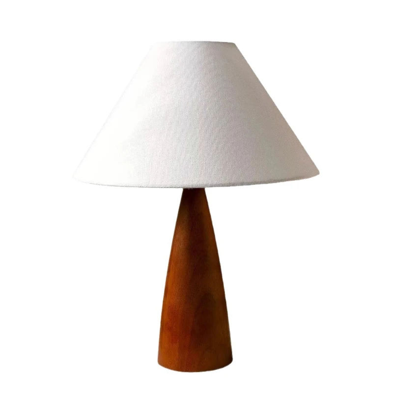 

Medieval solid wood table lamp wabi-sabi wind bedroom high sense new Chinese retro atmosphere bedside lamp