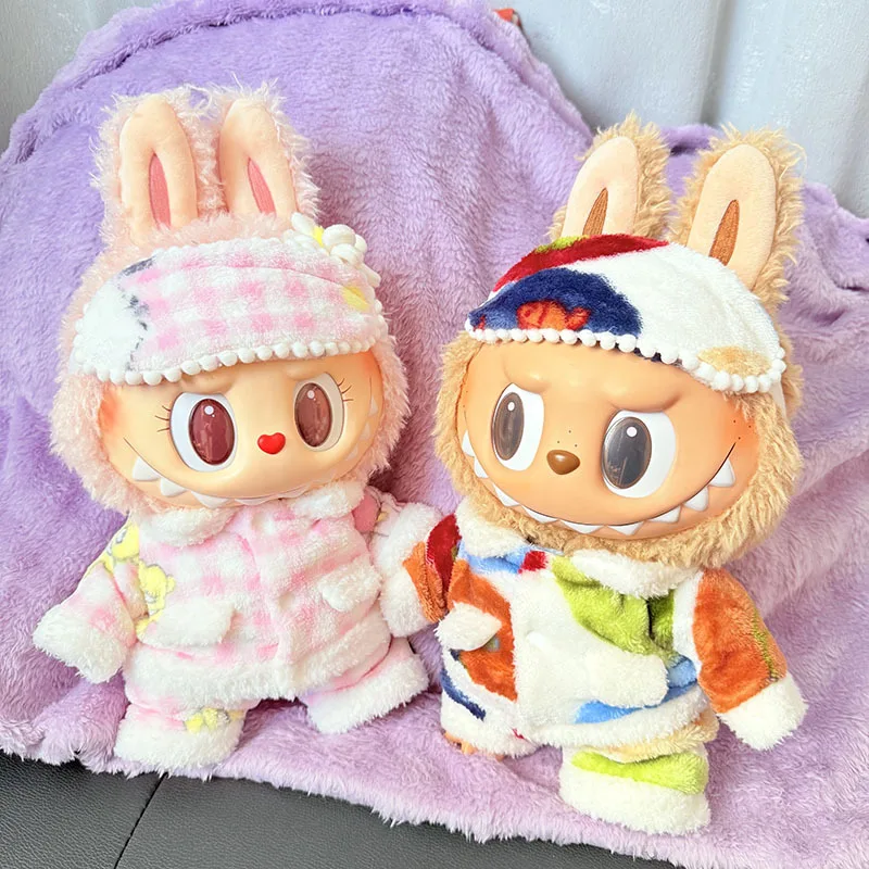 

For Doll Clothes Suitable 38cm Mokoko Doll Wearing Flannel Pajamas Three Piece Set Creative Design Cute Cartoon Child Gift Toy