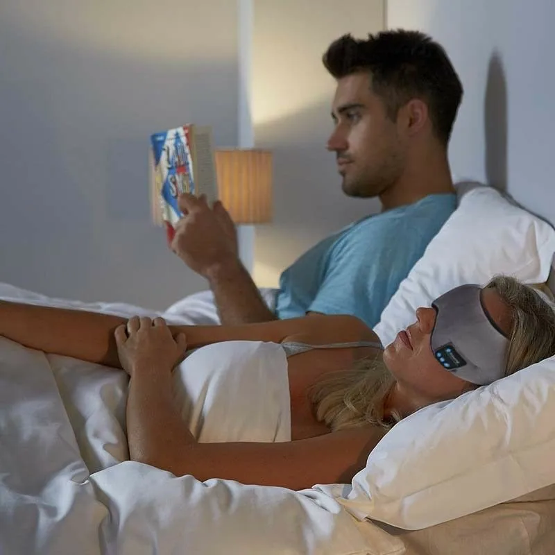Máscara de ojos para dormir, auriculares inalámbricos con cancelación de ruido, Bluetooth V5.0, estéreo, manos libres, diadema de música para Sistema iOS