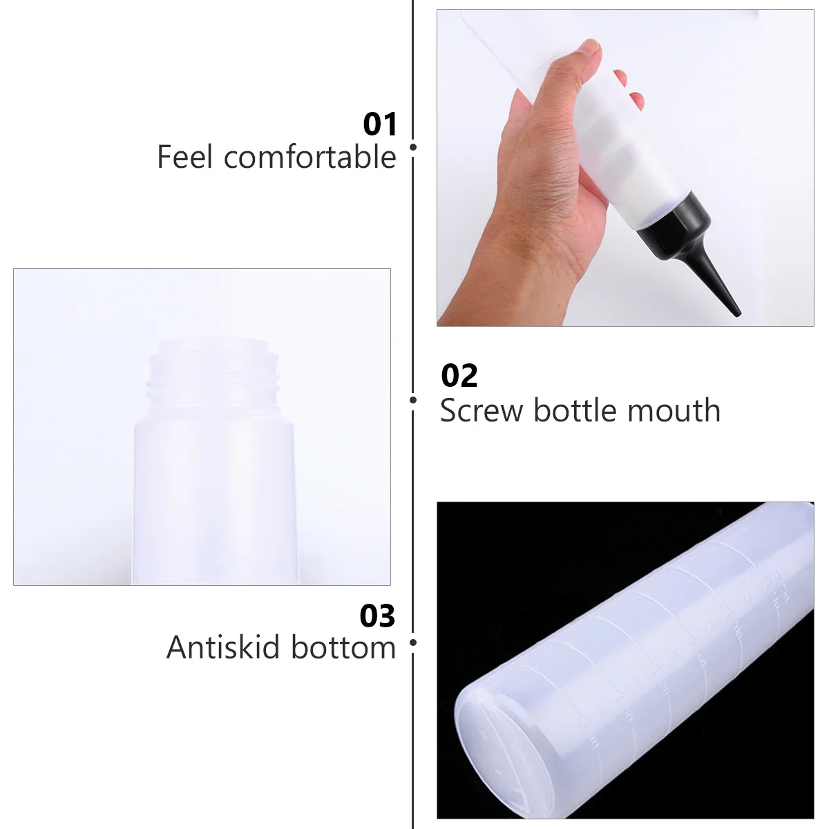 

4pcs Hair Dye Bottles Shampoo Bottle For Hair Coloring Refillable Plastic Container Squeeze Salon Use Conditioning