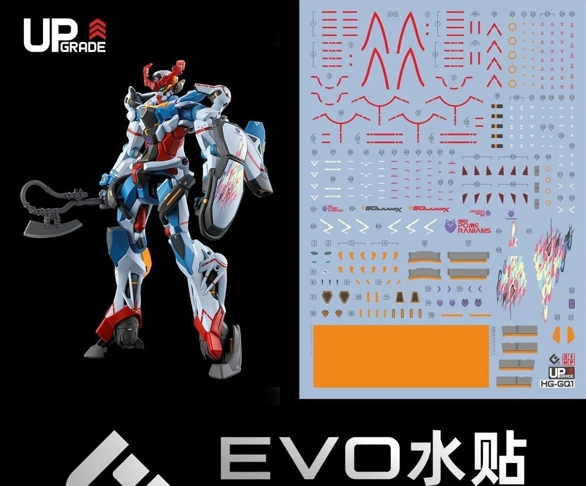 Image of Modell-Aufkleber 1/144 EVO UV-Lichtreaktiver, vorgeschnittener Wasserschiebeaufkleber – 1 Stück, Mecha-kompatibel für gMS-Ω GQuuuuuuX Upgrade