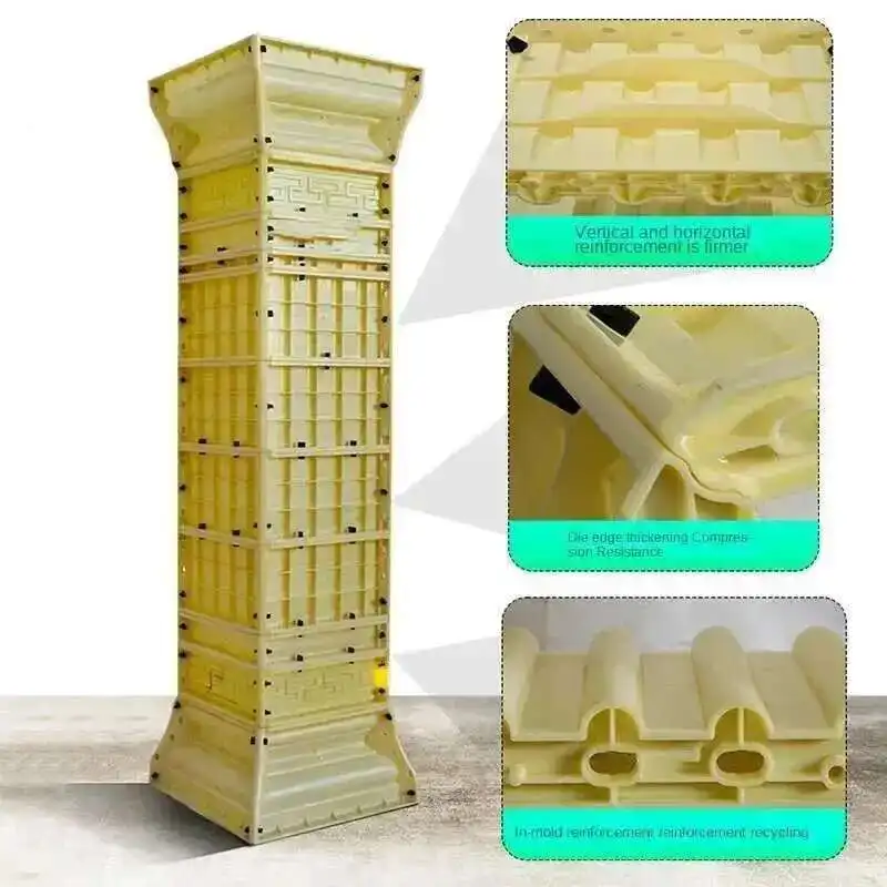European Decorative Roman Column Mold Villa Gate Cement Square Column Mation Embossed Flower Wall Decoration Square Column Model