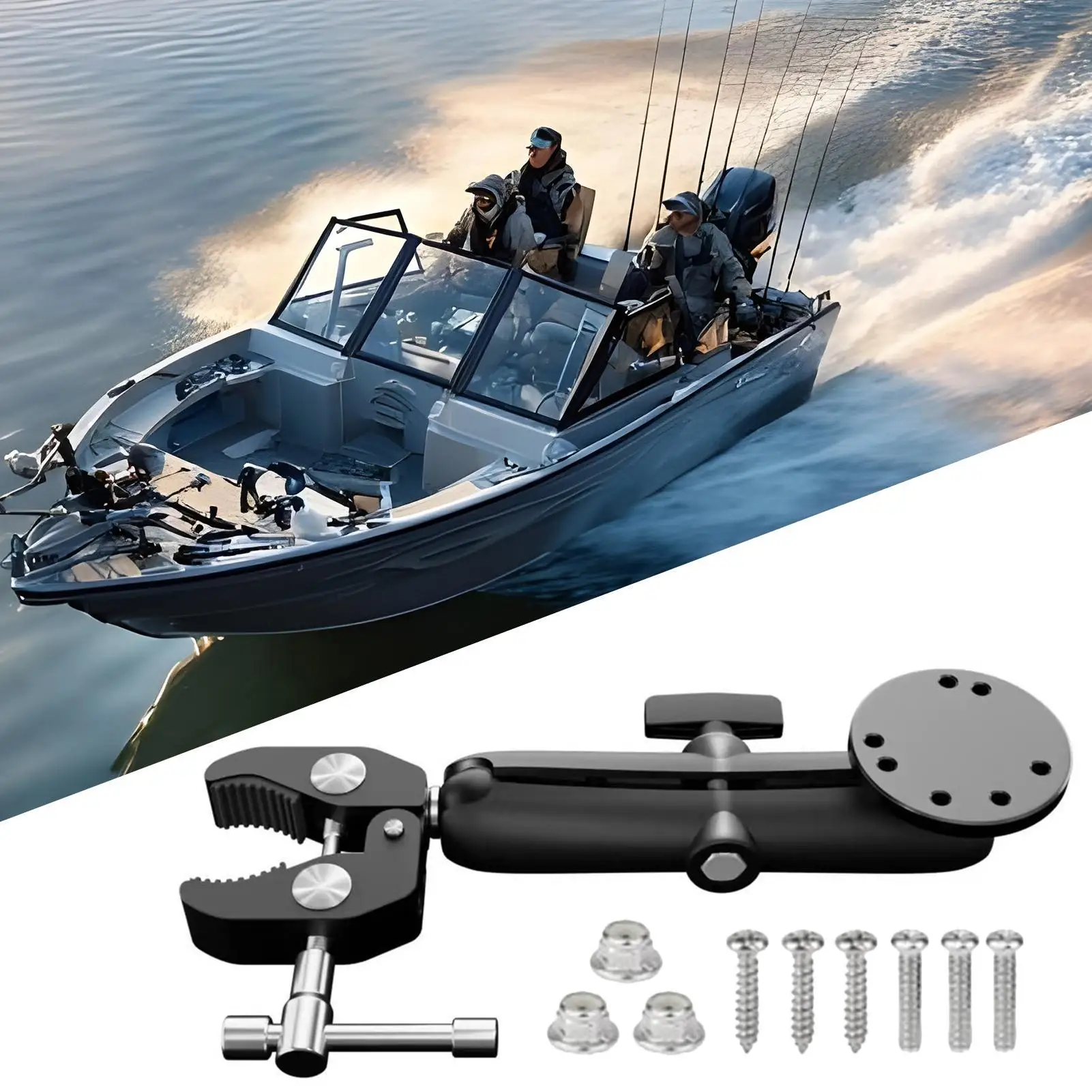 

Kayak Trolling Motor Mount HeavyDuty AntiVibration Aluminum Alloy Trolling Motor Support Shaft Support Clamp Reduce Bounce