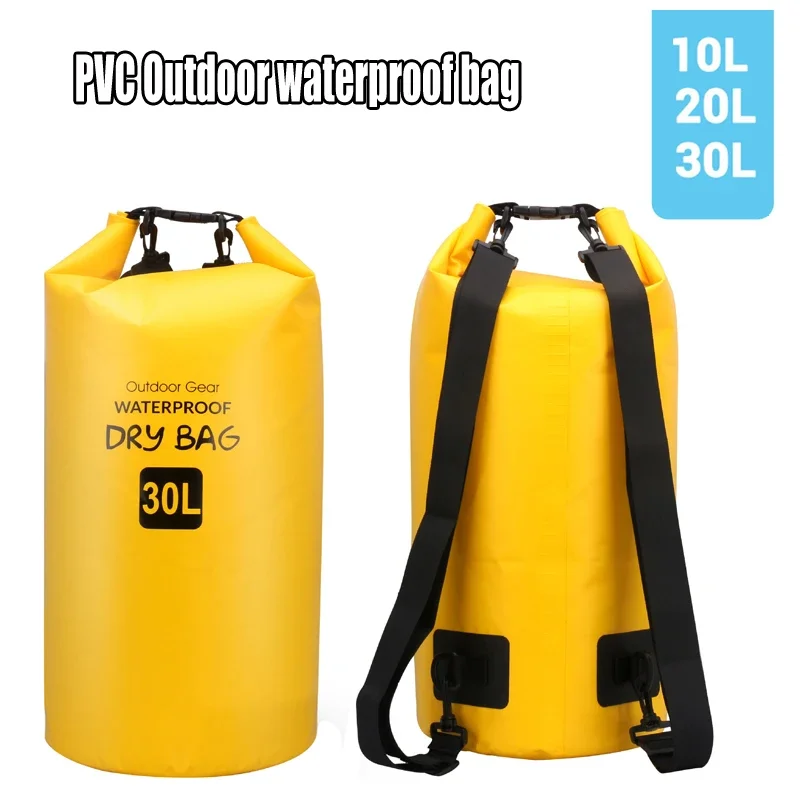 PVC Waterproof Dry Bag 10L 20L 30L Outdoor Diving Foldable Storage Man Women Beach Swimming Bag Rafting River Outdoor Backpack