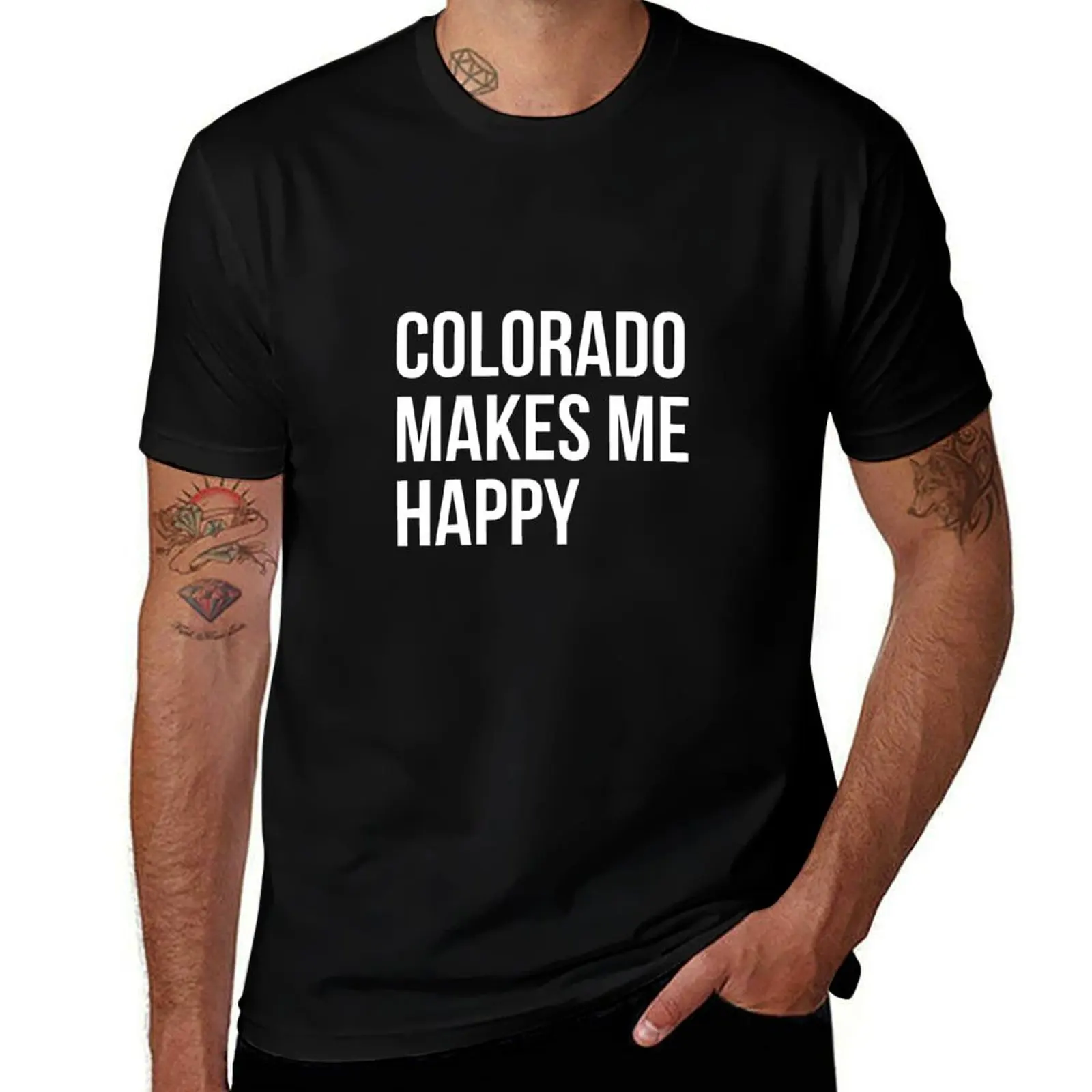 Colorado Makes Me Happy T-Shirt customs customs design your own essential t shirt for a boy mens t shirts pack