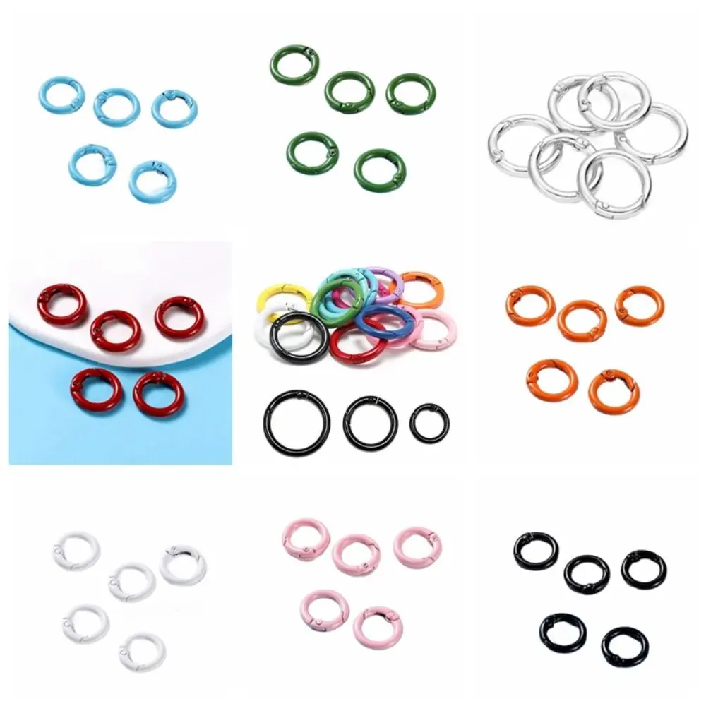 5 Pcs Buckles Connector 25mm O Ring Keychain Clips Colorful Metal Openable Round Carabiner Durable Spring Clasp Jewelry
