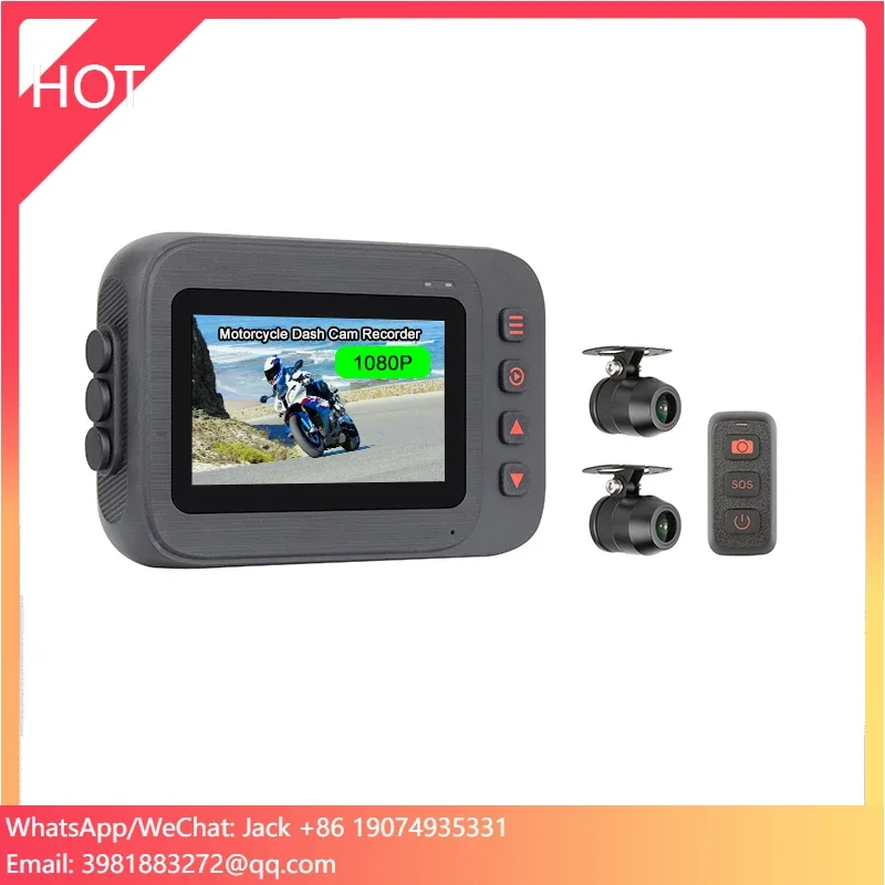 

Водонепроницаемый 2,7-дюймовый видеорегистратор для мотоцикла 1080P с Wi-Fi, передней и задней камерами, видеорегистратор для мотоцикла