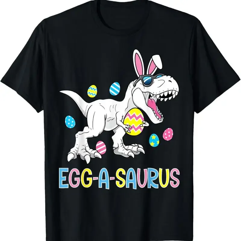 Easter Bunny Dinosaur Egg A Saurus Trex Kids Boys Toddlers T Shirt