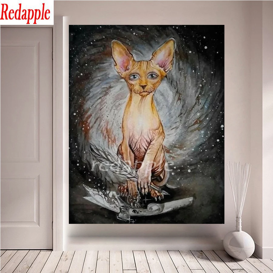 full round square 5D DIY Diamond painting sphynx cats crystal cross stitch kits diamond embroidery puzzle full Corridor decor