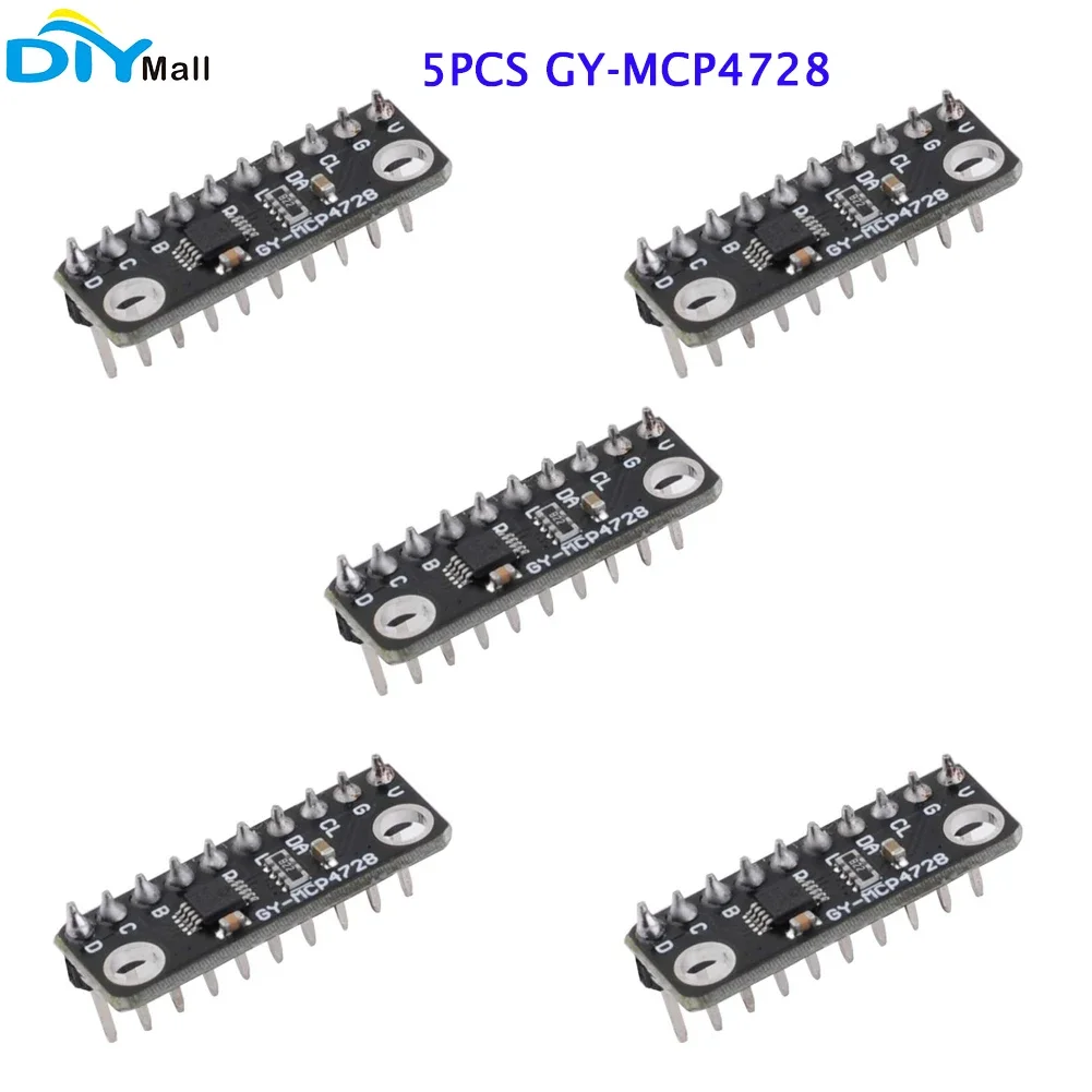 

5pcs GY-MCP4728 12 Bit 12bits I2C Digital to Analog Converter DAC Breakout Sensor Module Soldered Pin Headers MCP4728