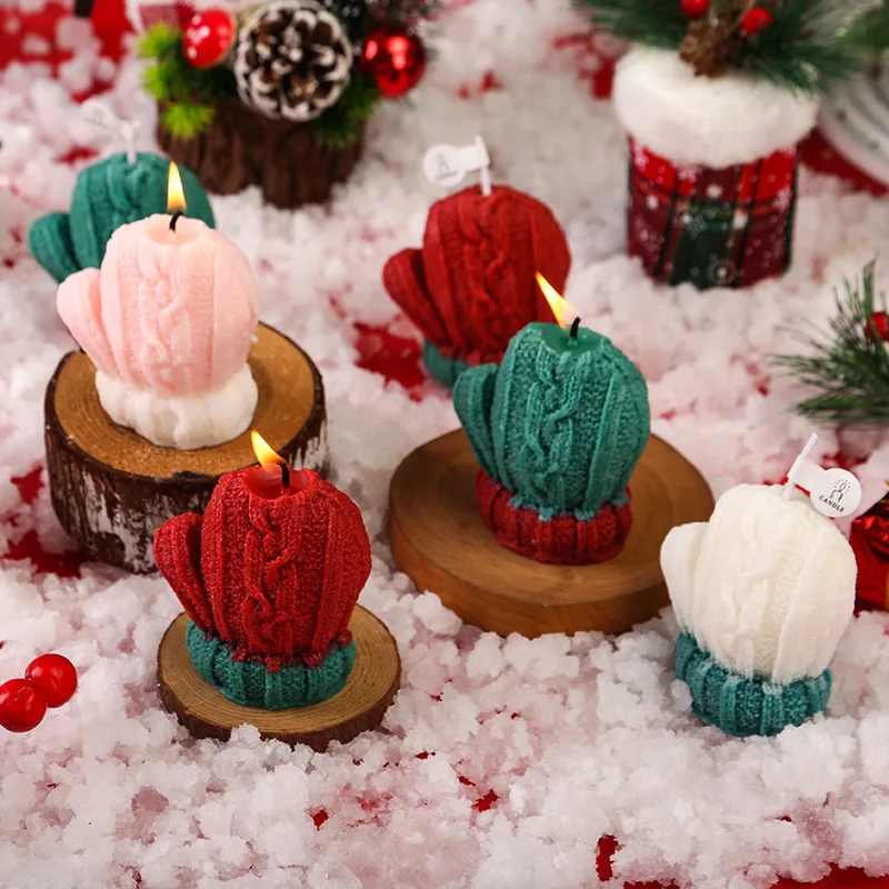 Christmas Candle Gloves Scented Candle Festival Gift Smoke-Free Candle Fragrance Christmas Creative Decorative Accessories