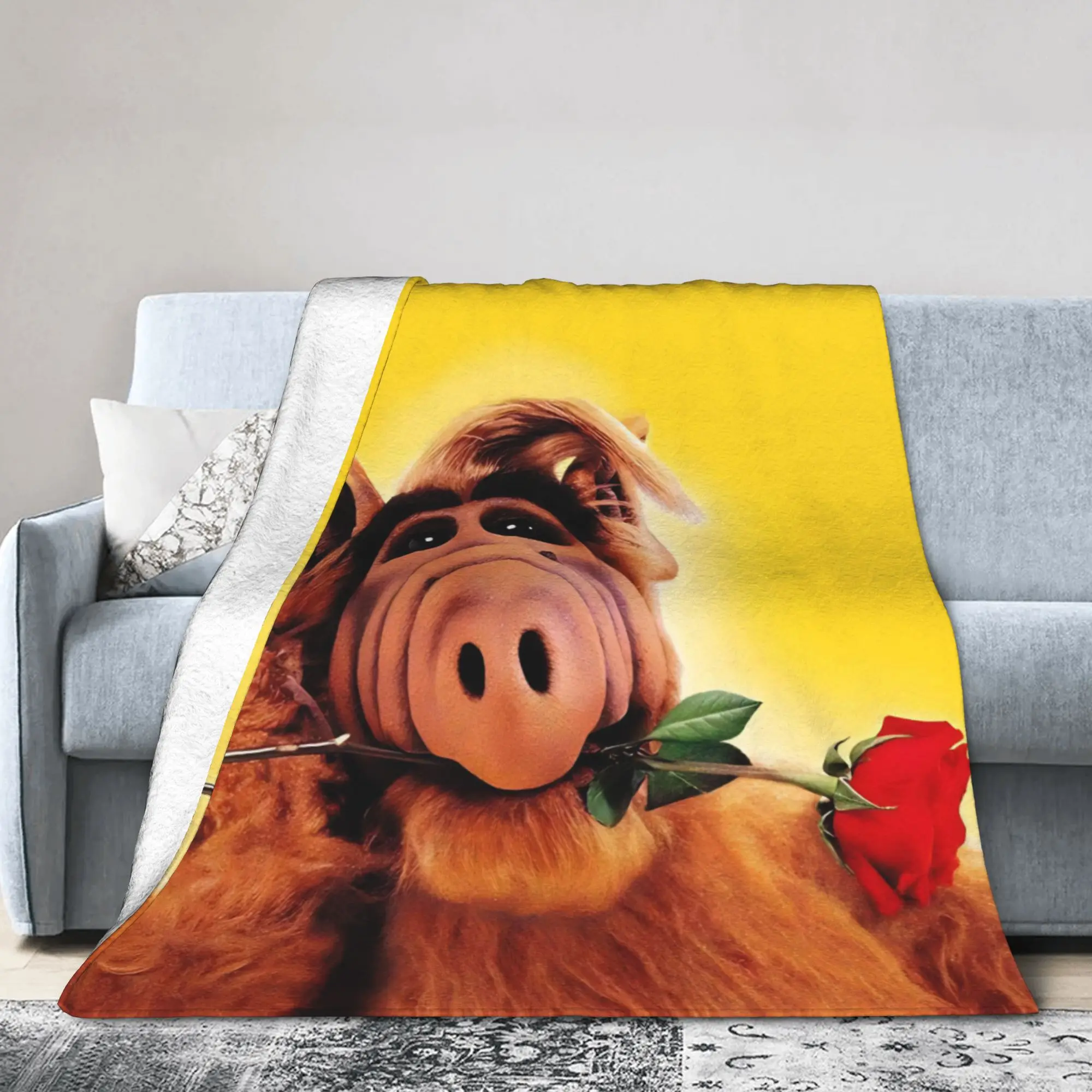 Alf  Alien Life Form Comedy  Blankets Fleece Summer Air Conditioning Lightweight Thin Throw Blankets for Sofa Car Bedspread