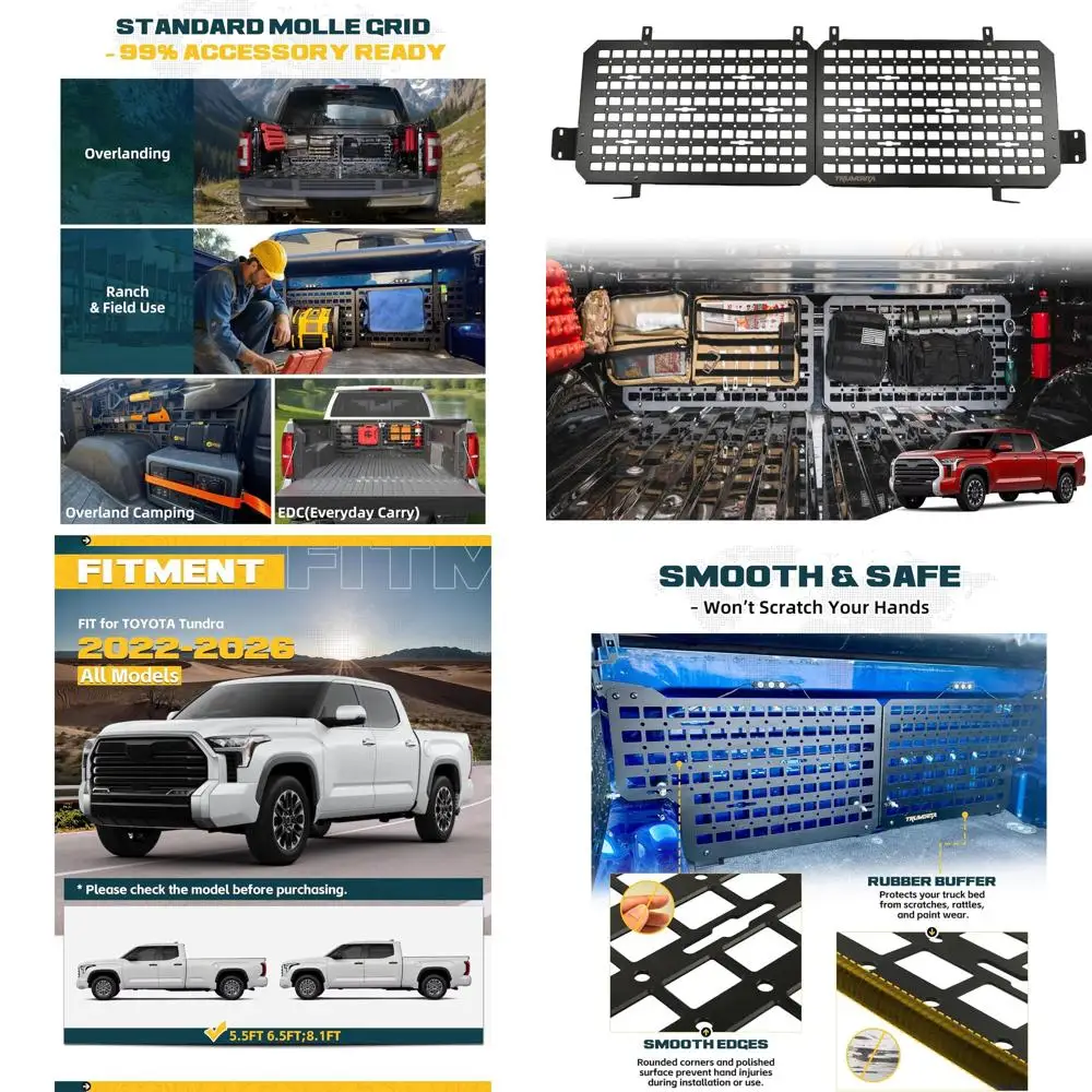

Front Bed MOLLE Panel Fit for 5.5 Feet Toyota Tundra 2022-2025 2026 Truck Storage Organizer System