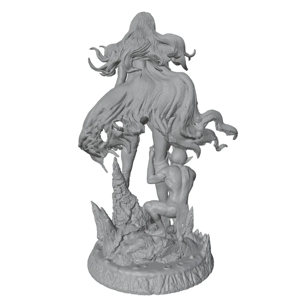 1/24 75mm Desk ornament,Female Warrior Resin Model Kits GK Miniature 3D Printed Gray Model Figurine DIY Doll Model Unpainted