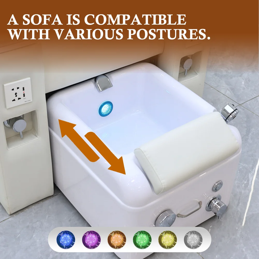 صالون تجميل سبا باديكير الأثاث الكهربائية مستلق حمام القدم كرسي محطة باديكير #5