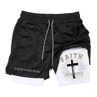 Anime Cross Trend Print Men's Summer Quick-drying Sports Shorts Gym Jogging Training Exercise Men's Fitness Sports 2-in-1 Shorts