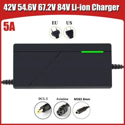 42V 54.6V 67.2V 84V 5A Li-ion Battery Charger For 36V 60V 72V 48V  Lithium Polymer Battery Pack Lithium Battery Charger