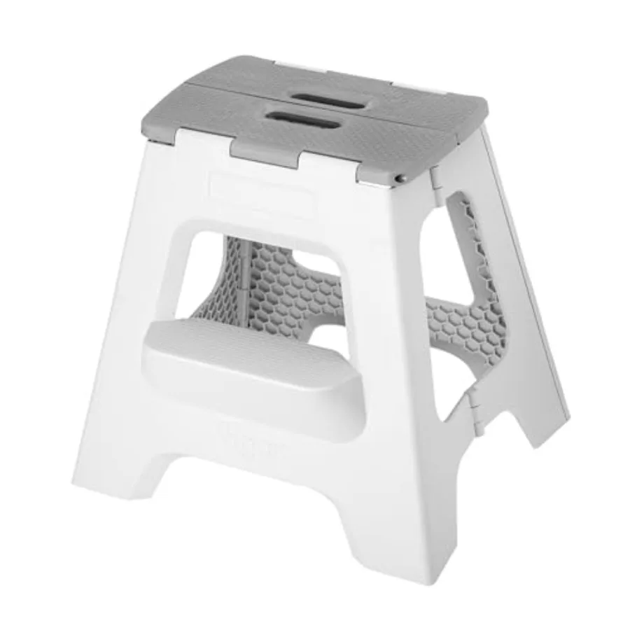 Taburete Compacto Plegable de Dos Peldaños de 16 Pulgadas para Adultos de hasta 330 Libras, Taburete Ligero Antideslizante