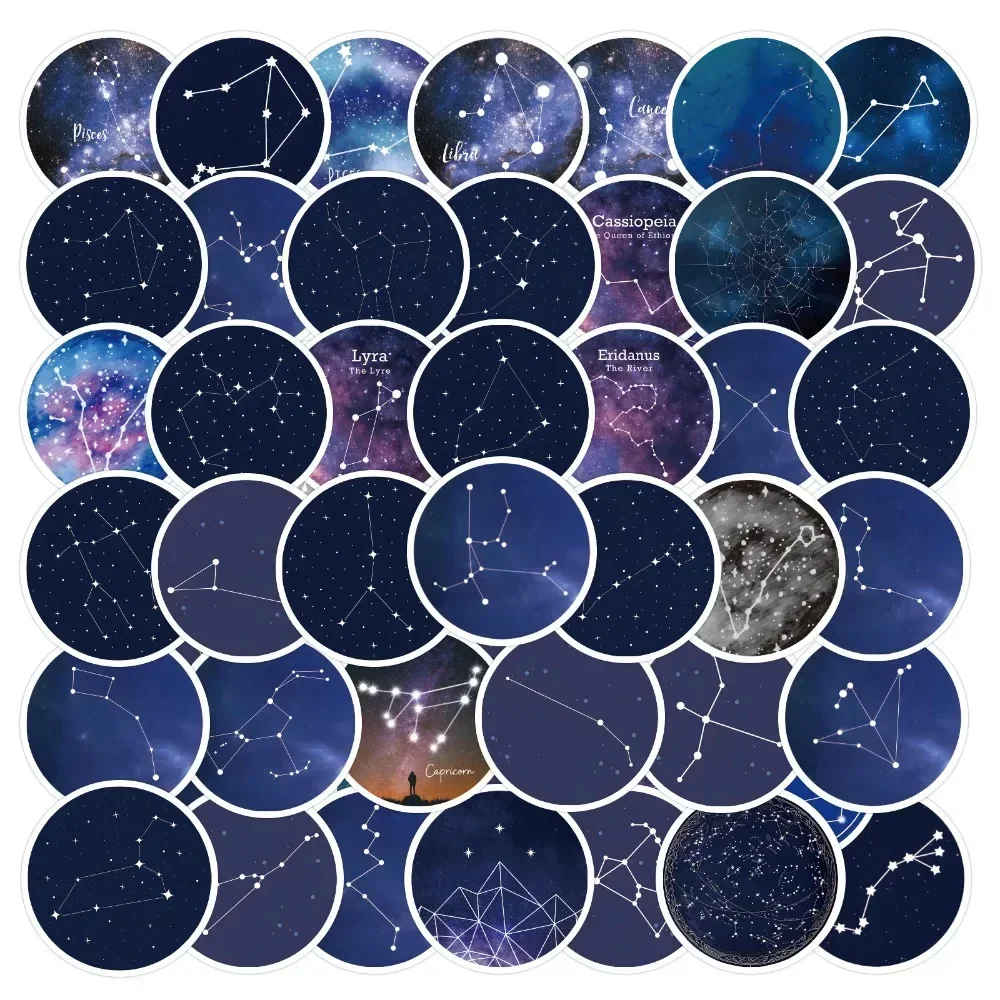 10/60 قطعة اثني عشر كوكبة السماء المرصعة بالنجوم ملصقات لحقيبة الهاتف المحمول الكون علم التنجيم الشارات الجمالية ملصق #3