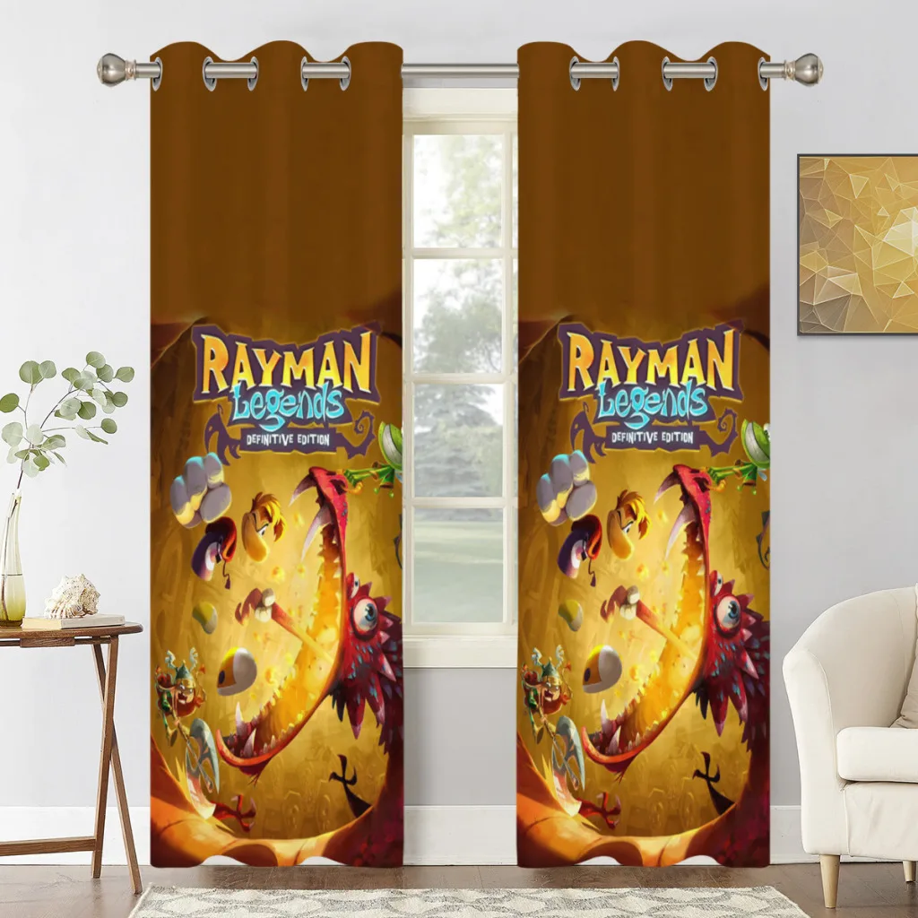 

New-Arrive-Cartoon-Rayman-Legends-Adventure 2 PC Blackout Windows Curtain for Living Room Bedroom Bathroom Curtains