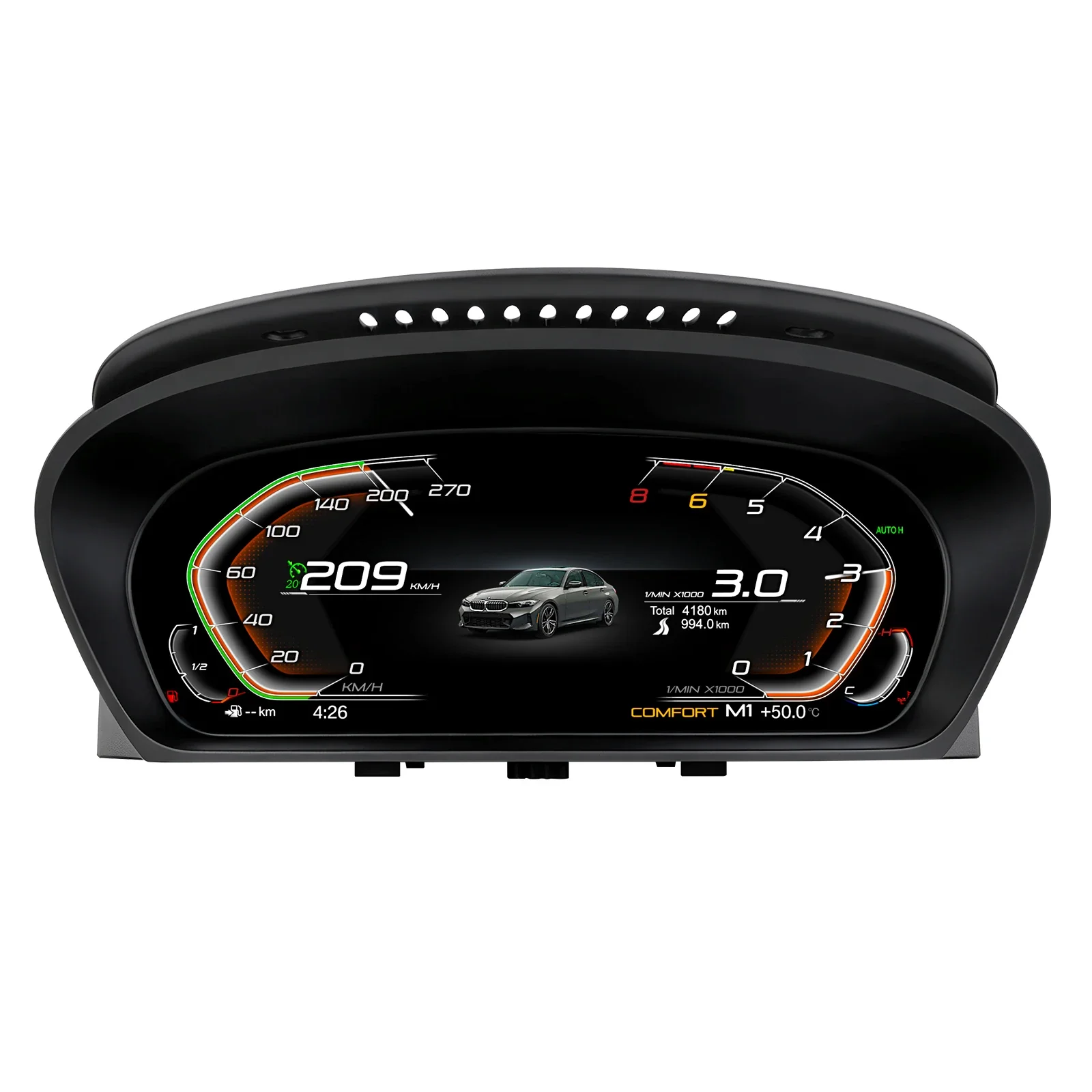 12,3-Zoll-LCD-Digital-Kombiinstrument für BMW 5/6er-Serie E60/X5 E70/X6 E71 E63/E64 X5 E70 X6 E71, Modifikation, Auto-Radio-Instrumententafel, Cockpit-Cluster, Instrumentenanzeige,